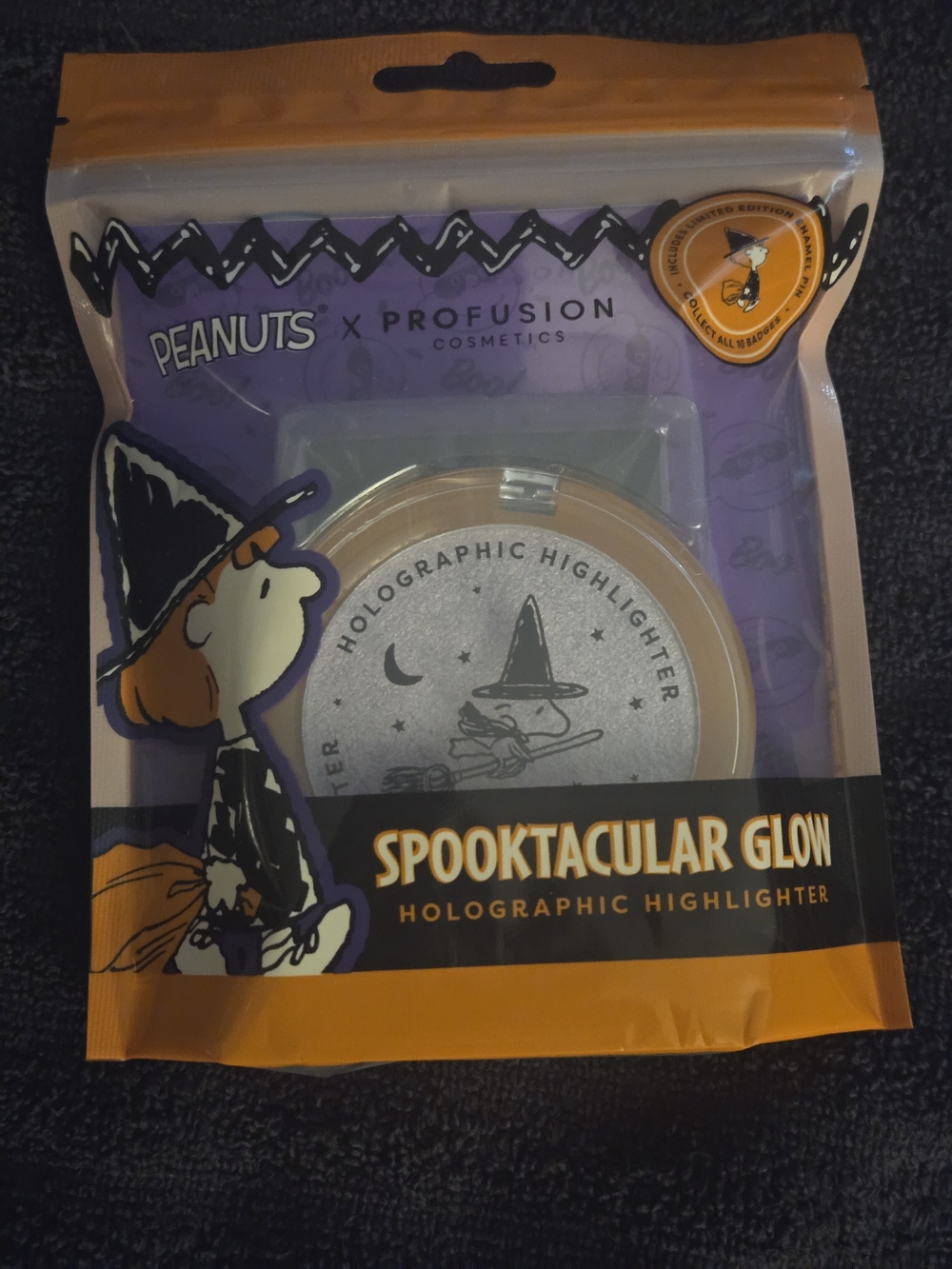 Peanuts x Profusion Spooktacular Glow Holographic Highlighter - Purple & Orange